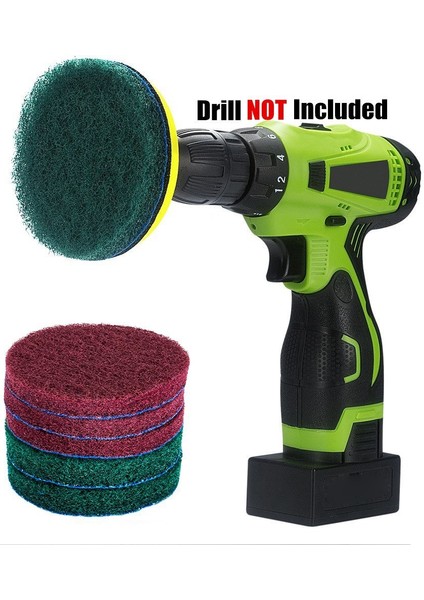 Inç Matkap Güç Fırça Kiremit Scrubber Ovma Pedleri Temizleme Kiti, Ağır Ev Temizlik Aracı (Matkap Dahil Değildir) (Yurt Dışından)