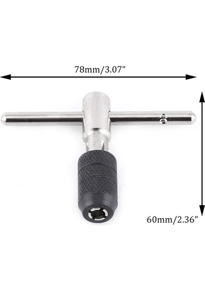 9 Adet Ayarlanabilir T-Kolu Cırcır Musluk Tutucu Anahtarı Alet Seti M3-M6 Vida Konu Metrik Fiş Dokunun ve 2.5-5.0mm Büküm Matkap Ucu (Yurt Dışından)