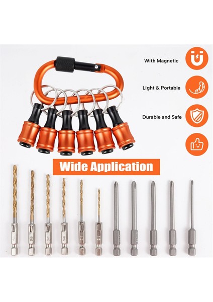 6 Adet Bit Tutucu Anahtarlık, 1/4 Inç Altıgen Şaft Bit Tutucu, Hızlı Değişim Tasarımı (Yurt Dışından) fiyatları