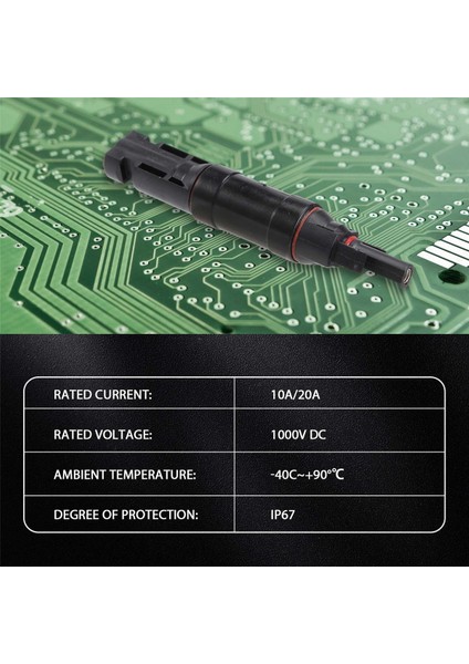 Adet Diyotlu Güneş Konnektörü Su Geçirmez Pv Konnektörü DC1000V 20A IP67 Ppo Erkek Dişi Konnektör Fişi (Yurt Dışından)
