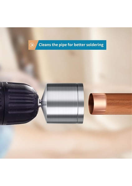Elektrikli Matkaplar Için Yedek Fırça ve 1/4 Inç Altıgen Saplı 1/2 Inç Metal Bakır Boru Temizleyici (Yurt Dışından)