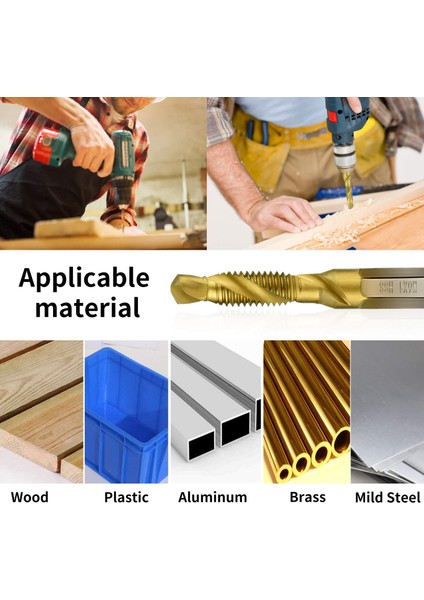 7 Adet 1/4 Inç Hex Shank Titanyum Kombinasyonu Matkap ve Musluk Seti Metrik Konu Hss M3-M10 Vida Dokunarak Bit Aracı (Yurt Dışından) fiyatları