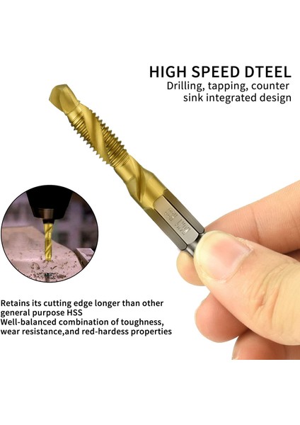 7 Adet 1/4 Inç Hex Shank Titanyum Kombinasyonu Matkap ve Musluk Seti Metrik Konu Hss M3-M10 Vida Dokunarak Bit Aracı (Yurt Dışından) fırsatları