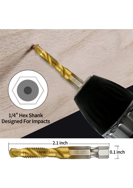 7 Adet 1/4 Inç Hex Shank Titanyum Kombinasyonu Matkap ve Musluk Seti Metrik Konu Hss M3-M10 Vida Dokunarak Bit Aracı (Yurt Dışından) indirimleri