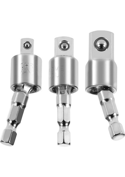 3 Paket Darbe Sınıfı Soket Adaptörü 360 Derece Üniversal Mafsal Döner Lokma Seti, Soketten Matkap Adaptörüne (Yurt Dışından)