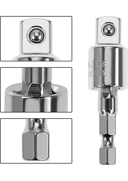 3 Paket Darbe Sınıfı Soket Adaptörü 360 Derece Üniversal Mafsal Döner Lokma Seti, Soketten Matkap Adaptörüne (Yurt Dışından) fırsatları