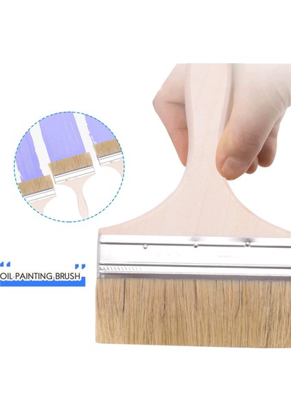 220 x 135MM Geniş Kıl Saç Ahşap Saplı Boya Fırçası Duvar Boyama Aracı (Yurt Dışından)