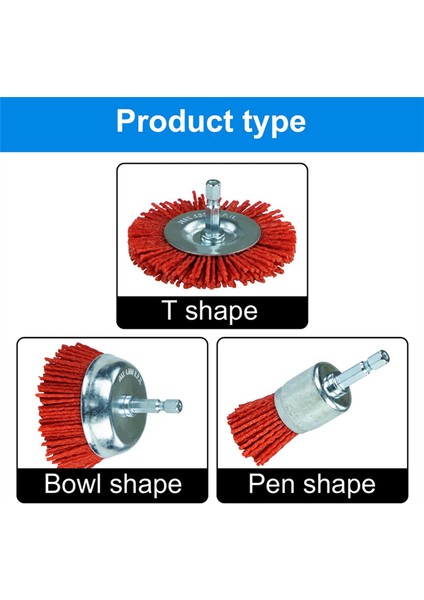 Paket Naylon Filament Aşındırıcı Tel Fırça Tekerleği ve Bardak Fırça Seti, Pas Korozyon Boyasını Çıkarmak Için Naylon Fırça Seti (Yurt Dışından) modelleri