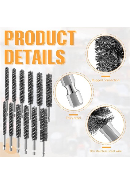 Paslanmaz Çelik Delik Fırçası Paslanmaz Çelik Kıllar Altıgen Saplı Elektrikli Matkap Için Tel Fırça 12 Adet (Yurt Dışından) fırsatları