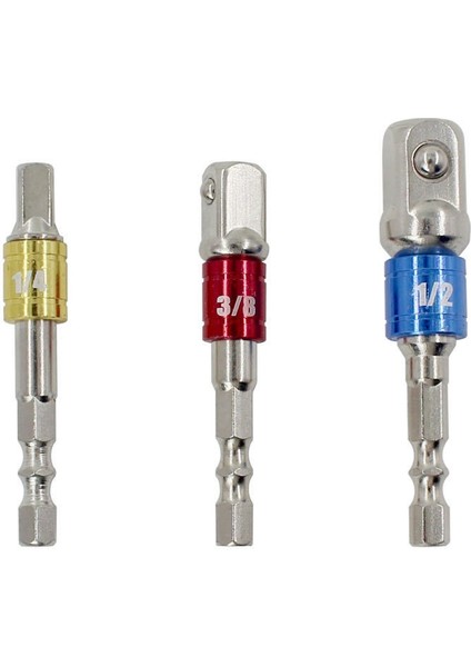 3 Adet/takım 1/4 Inç, 3/8 Inç, 1/2 Inç Adaptör Dönüştürücü 65MM Altıgen Şaft Sürücü Soket Uzatma Çubuğu Elektrikli (Yurt Dışından)