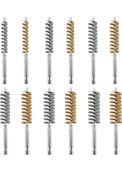 12 Adet Tel Delik Fırçası Delik Temizleme Fırçası Fırça Seti Paslanmaz Çelik Tel Bükülmüş Fırça Matkap Darbeli Sürücü Için 6 Boyutta (Yurt Dışından)