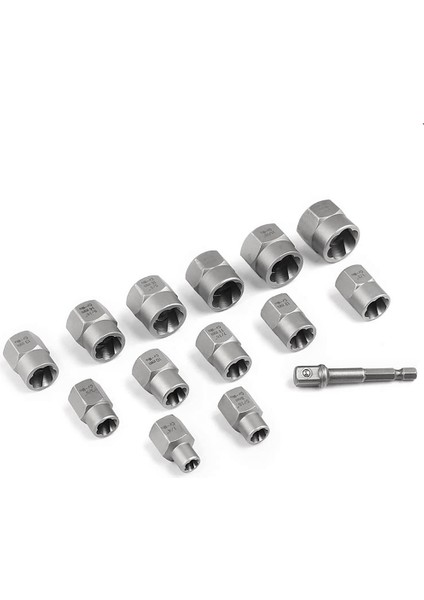 14 Adet Darbe Cıvata ve Somun Sökücü Seti, Altıgen Adaptör Çıkarma Soket Seti ile Soyulmuş Bijon Sökücü (Yurt Dışından) indirimleri