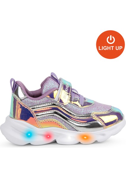 BUCK4430 Glossy Shiny Işikli Günlük Kız Çocuk Spor Ayakkabı
