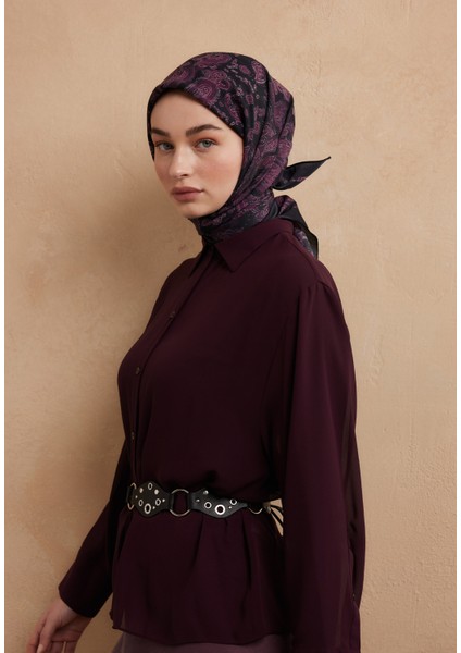 Freda Desen Pamuk Ipek Eşarp Leylak