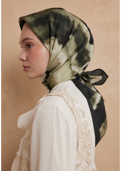 Tıe Dye Desen Pamuk Ipek Eşarp Orman Yeşili fırsatları