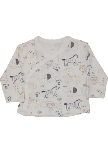 Erkek Bebek Beyaz Renkli Hayvanlı Desenli 5 Parça Hastane Çıkış Seti fiyatları