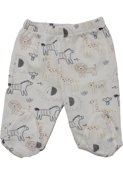 Erkek Bebek Beyaz Renkli Hayvanlı Desenli 5 Parça Hastane Çıkış Seti modelleri