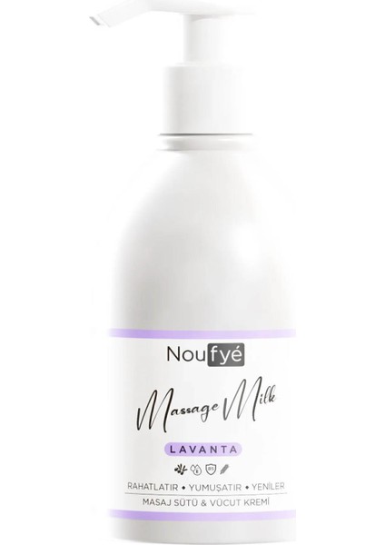 Lavanta Yağı Rahatlatıcı ve Nemlendirici Masaj Sütü & Vücut Kremi, Masaj Yağı 250 ml