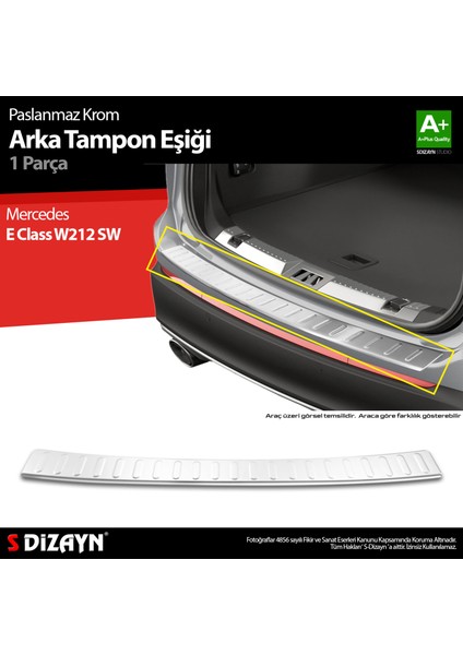 Mercedes E Class W212 SW Krom Arka Tampon Eşiği 2010-2013 A+ Kalite