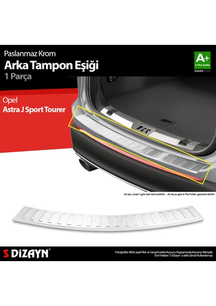 Opel Astra J Sport Tourer Krom Arka Tampon Eşiği 2010-2014 A+ Kalite
