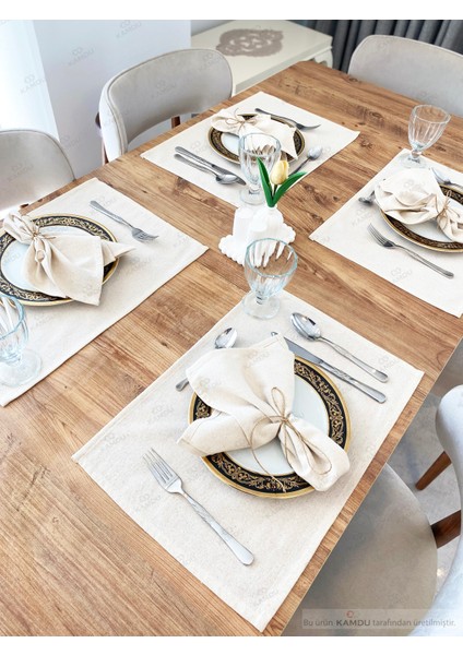 35 x 50 cm 24 Adet Pamuk Keten Runner Sunum Peçetesi, Servis Peçetesi , Amerikan Runner fırsatları