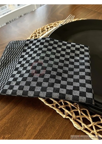 4 Adet 40 x 60 cm Ekose Desen, Alman Peçetesi, Mutfak Havlusu, Kurulama Havlusu, Mutfak Havlusu