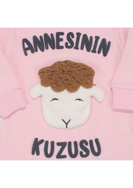 Kız Bebek Pembe Annesinin Kuzusu Yazılı Çıtçıtlı Tulum fiyatları