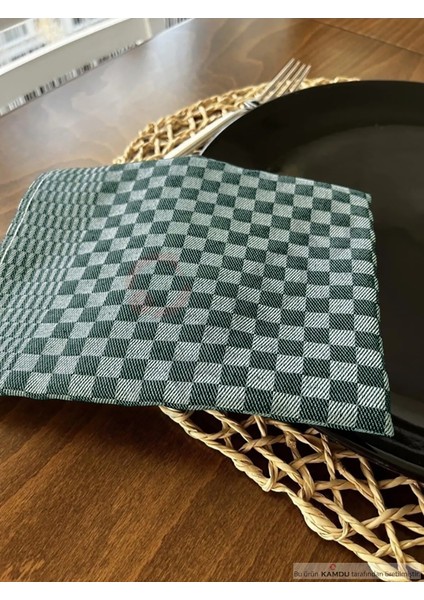 4 Adet 40 x 60 cm Ekose Desen, Alman Peçetesi, Mutfak Havlusu, Kurulama Havlusu, Mutfak Havlusu