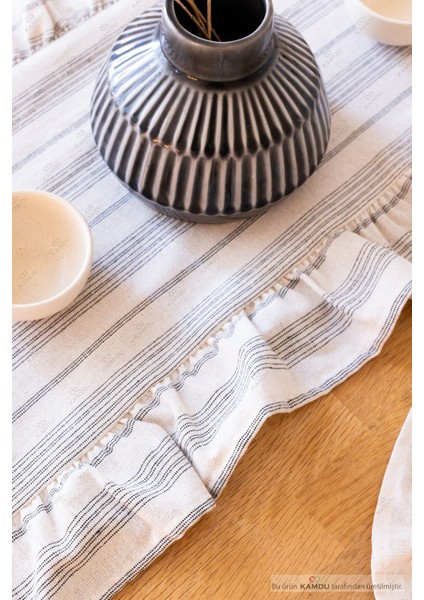 40 x 125 cm Vintage Fırfırlı Keten Pamuklu Amerikan Runneri,amerikan Servis fiyatları