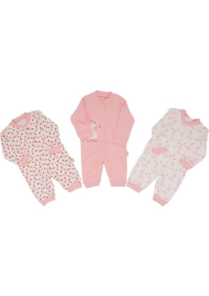 Kız Çocuk Somon Kuğu Desenli 3'Lü Tulum Set indirimleri