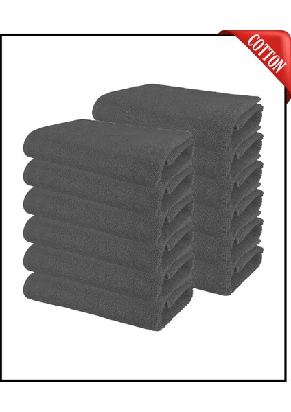 12 Adet Büyük Boy Pamuklu 50 x 90 cm , Fitness Havlusu , Spor Havlusu , Kuaför Havlusu