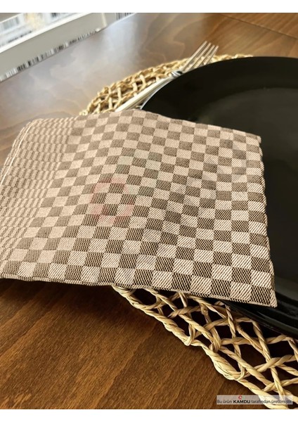 4 Adet 40 x 60 cm Ekose Desen, Alman Peçetesi, Mutfak Havlusu, Kurulama Havlusu, Mutfak Havlusu