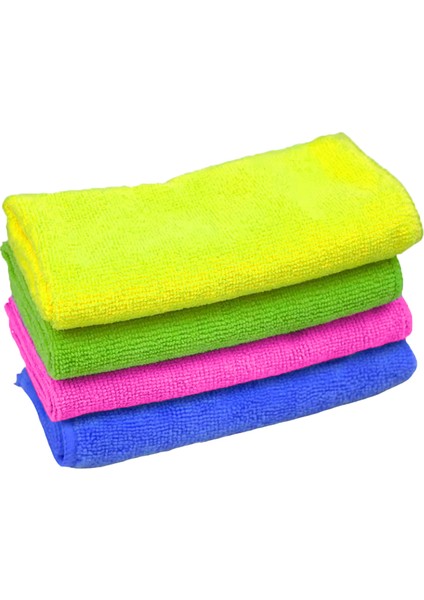 4 Adet Standart Boy 30 x 30 cm Toz Bezi, Ofiz Bezi, Temizlik Bezi, Mikrofiber Bez, Çok Amaçlı Bez