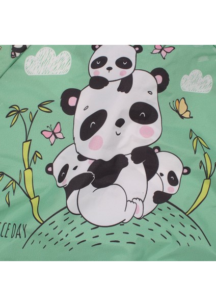 Unisex Beyaz Gri Panda Desenli Uzun Kollu Boya ve Mama Önlüğü fiyatları