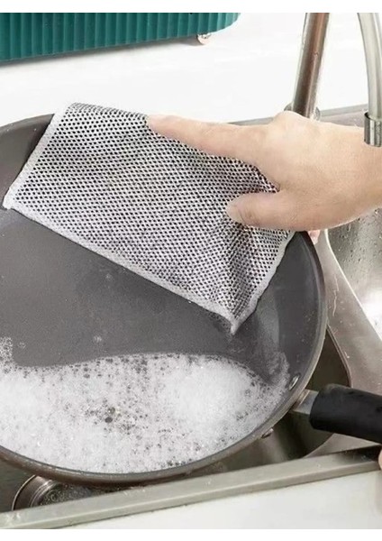 20X20 3 Adet Inox Tel Bez Zor Kir Bezi, Inox Telli Bulaşık Bezi, Mutfak Banyo Bezi