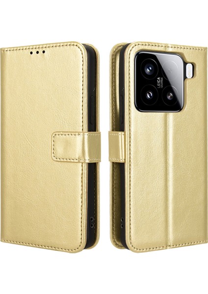 Xiaomi 15 Crazy Horse Doku Pu Deri Telefon Cüzdan Kapağı (Yurt Dışından)