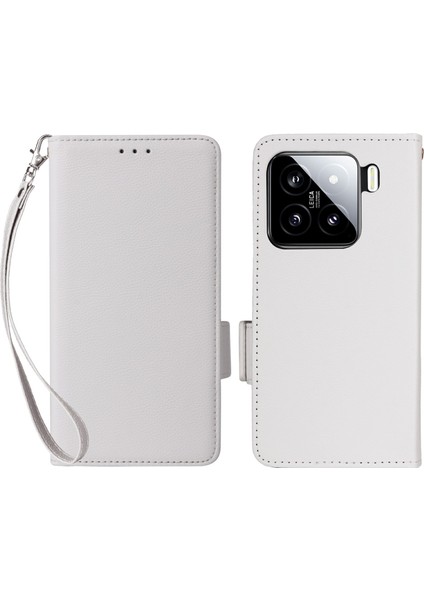 Xiaomi 15 Litchi Doku Pu Deri Cüzdan Çevirme Telefon Kapağı (Yurt Dışından)