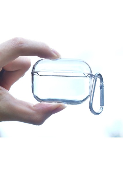 Kancalı Airpods Pro Için Pro Için Şeffaf Pc Kulaklık Kılıfı (Yurt Dışından)