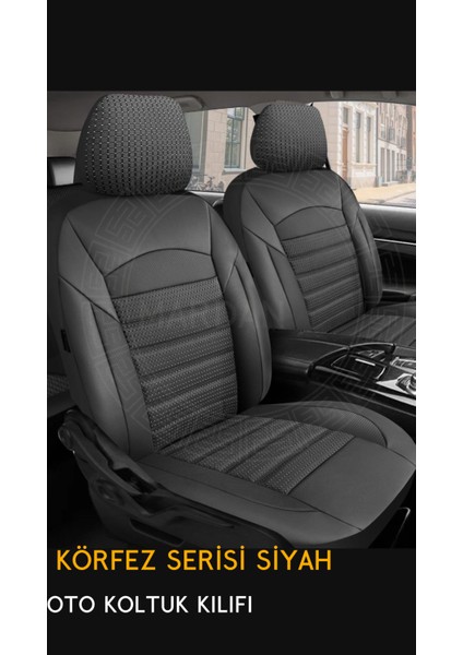 Renault 9 Sedan Uyumlu Körfez Serisi Oto Koltuk Kılıfı Siyah