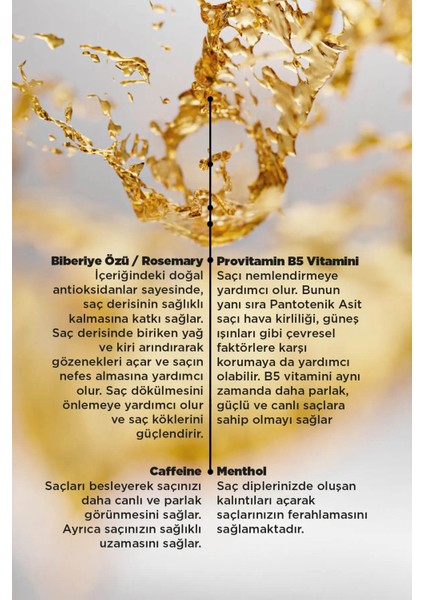 Anti Dökülme Saç Toniği, Biberiye, Kafein, Provitamin B5, Mentol, 200 ml