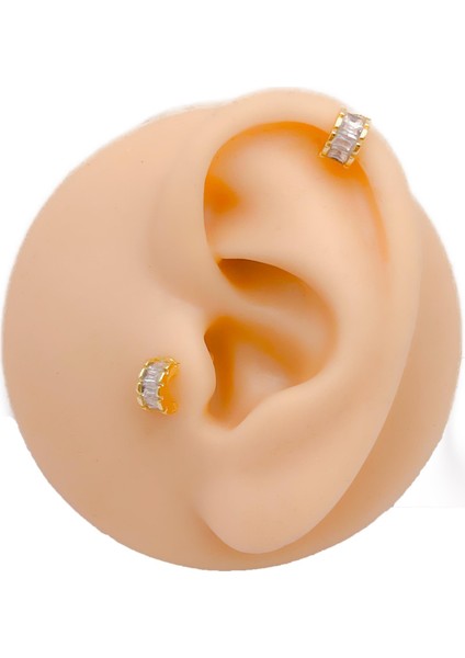 Cerrahi Çelik Piercing Baget Taşlı Yarım Halka Kıkırdak Tragus Piercing (1ADET) fiyatları