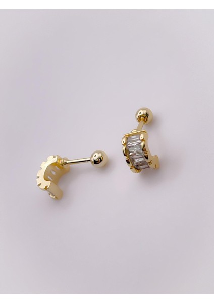 Cerrahi Çelik Piercing Baget Taşlı Yarım Halka Kıkırdak Tragus Piercing (1ADET) fırsatları