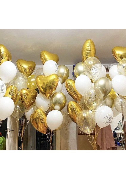 2 Adet Folyo Balon Altın Sarısı Gold Uçan Balon 45 cm 18 Inç fırsatları