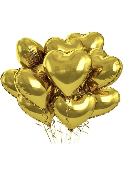 3 Adet Folyo Balon Altın Sarısı Gold Uçan Balon 45 cm 18 Inç