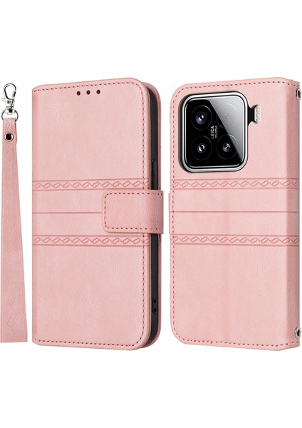 Xiaomi 15 Cüzdan Cilt Dokunuşlu Deri Telefon Kılıfı (Yurt Dışından)