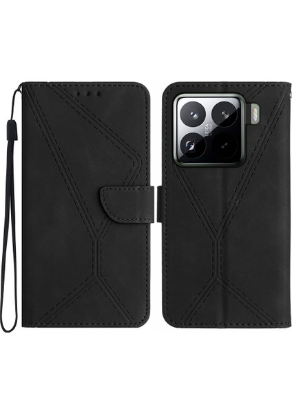 Xiaomi 15 Cilt Dokunuşlu Pu Deri Çevirmeli Telefon Kapağı (Yurt Dışından)