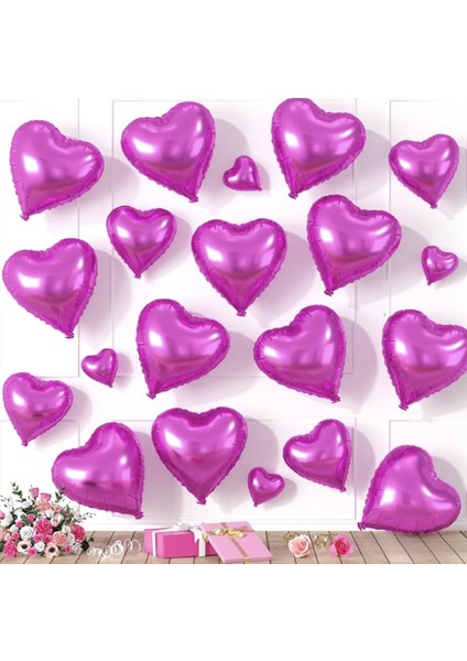 2 Adet Folyo Balon Fuşya Koyu Pembe Uçan Balon 45 cm 18 Inç