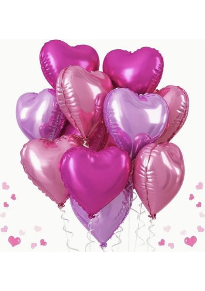 2 Adet Folyo Balon Fuşya Koyu Pembe Uçan Balon 45 cm 18 Inç