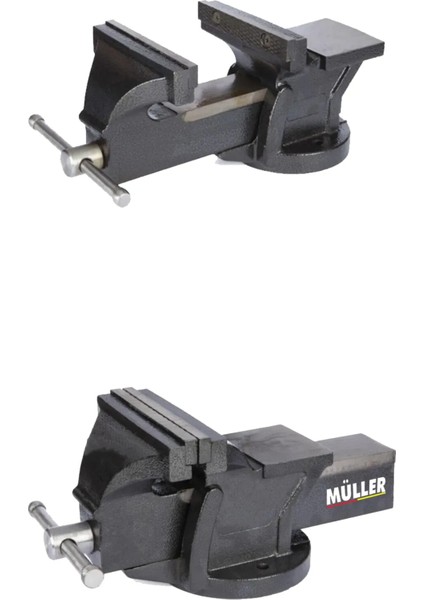 Alman 100 mm Özel Alışımlı Paslanmaz Dövme Çelik Sabit Tezgah Masa Mengenesi Profesyonel