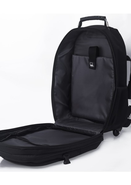 VIP Travel Serisi TROL-VIP100 Tekerlekli Trolley 17,3,15,6,14 Uyumlu Sırt Laptop Çantası - Siyah